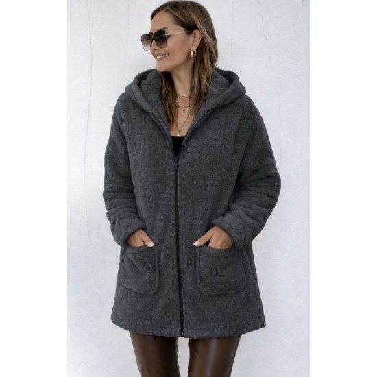 Kadın Uzun Kollu Kapşonlu önden Fermuarlı Cepli Welsoft Ceket, 30645 Kadın Uzun Kollu Kapşonlu önden Fermuarlı Cepli Welsoft Ceket, 30645