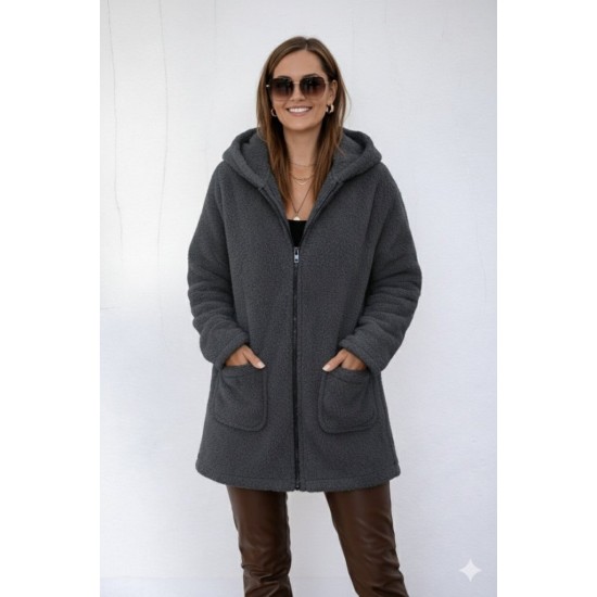 Kadın Uzun Kollu Kapşonlu önden Fermuarlı Cepli Welsoft Ceket, 30645 Kadın Uzun Kollu Kapşonlu önden Fermuarlı Cepli Welsoft Ceket, 30645