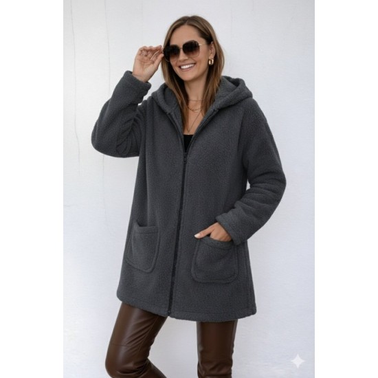 Kadın Uzun Kollu Kapşonlu önden Fermuarlı Cepli Welsoft Ceket, 30645 Kadın Uzun Kollu Kapşonlu önden Fermuarlı Cepli Welsoft Ceket, 30645