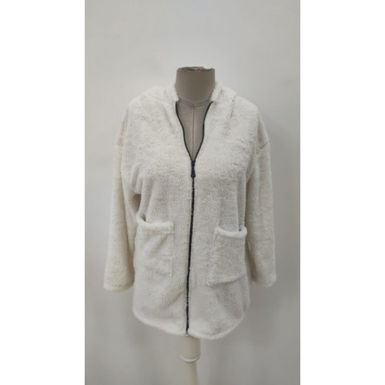 Kadın Uzun Kollu Kapşonlu önden Fermuarlı Cepli Welsoft Ceket, 30644 Kadın Uzun Kollu Kapşonlu önden Fermuarlı Cepli Welsoft Ceket, 30644