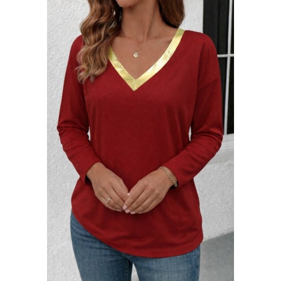 Kadın Uzun Kollu V Parlak Yaka Detaylı Viskon Bluz , 30664 Kadın Uzun Kollu V Parlak Yaka Detaylı Viskon Bluz , 30664