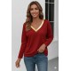 Kadın Uzun Kollu V Parlak Yaka Detaylı Viskon Bluz , 30664 Kadın Uzun Kollu V Parlak Yaka Detaylı Viskon Bluz , 30664