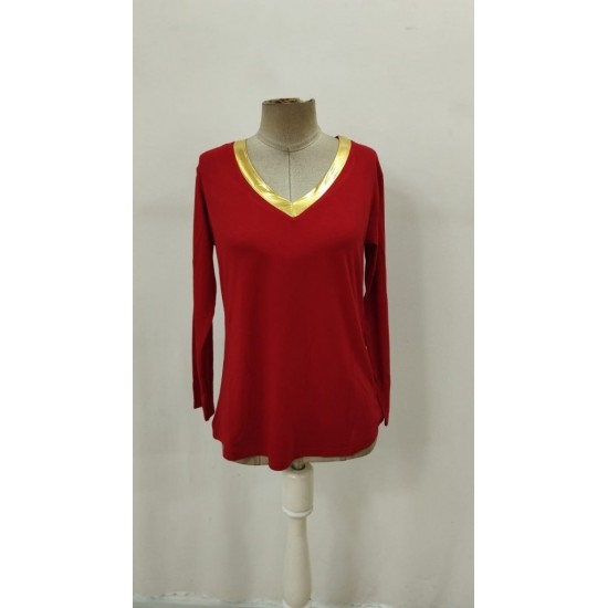 Kadın Uzun Kollu V Parlak Yaka Detaylı Viskon Bluz , 30664 Kadın Uzun Kollu V Parlak Yaka Detaylı Viskon Bluz , 30664