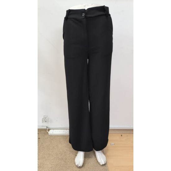 Kadın Yüksek Bel Paçaya Doğru Genişleyen Ithal Krep Pantolon , 30659