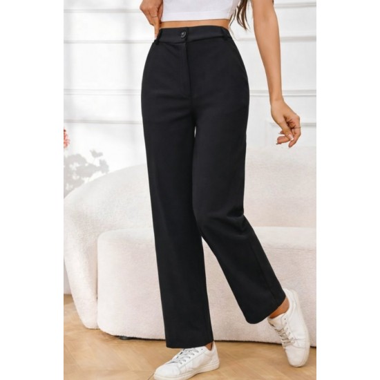 Kadın Yüksek Bel Paçaya Doğru Genişleyen Ithal Krep Pantolon , 30659