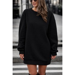 Kadın Uzun Kollu Bisiklet Yaka Iki Iplik Elbise , 30658