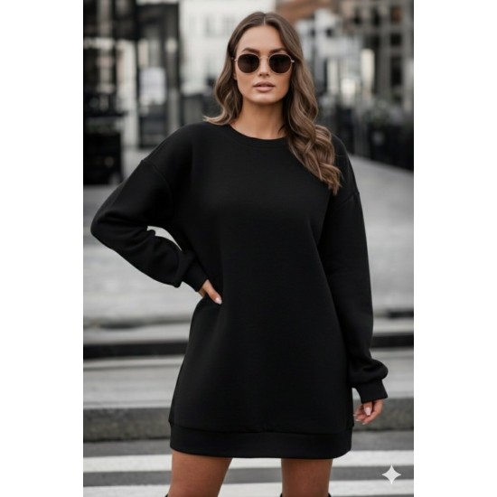 Kadın Uzun Kollu Bisiklet Yaka Iki Iplik Elbise , 30658