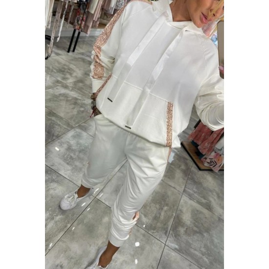 Kadın Uzun Kollu Kapşonlu Pulpayet Detay Viskon Iki Iplik Bluz Ve Pantolon Ikili Takım , 30668