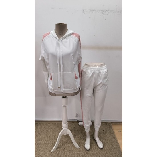 Kadın Uzun Kollu Kapşonlu Pulpayet Detay Viskon Iki Iplik Bluz Ve Pantolon Ikili Takım , 30668