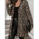 Kadın Uzun Kollu önü Açık Leopar Desenli Modal Ceket , 30676
