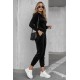 Kadın Uzun Kollu önden Fermuarlı Krop Kadife Ceket Ve Pantolon Ikili Takım , 30683