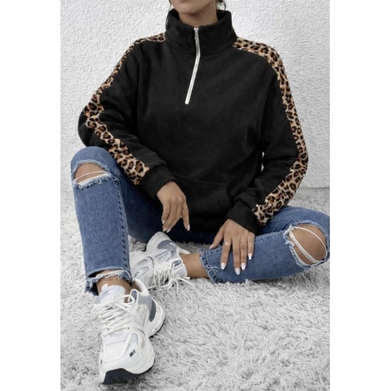 Kadın Uzun Kollu Balıkçı Yaka önden Fermuarlı Polar Bluz, 30689