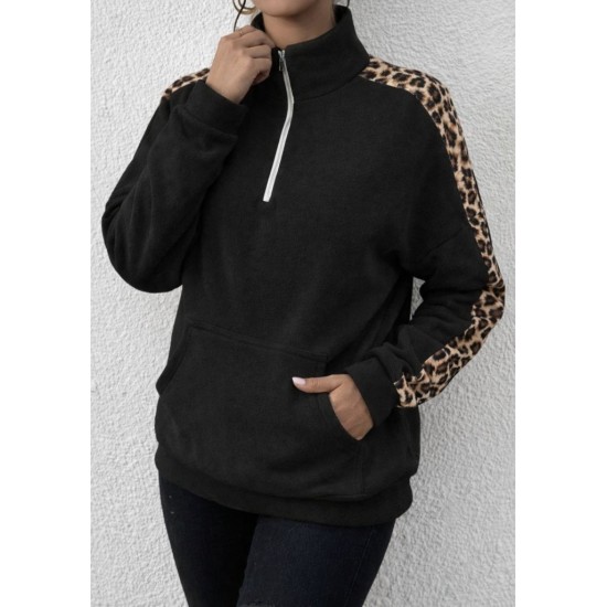 Kadın Uzun Kollu Balıkçı Yaka önden Fermuarlı Polar Bluz, 30689
