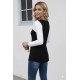 Kadın Uzun Kollu Geometrik Yaka Detaylı çift Renkli Viskon Bluz , 30687