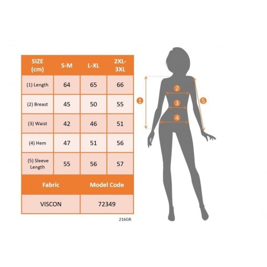 Kadın Uzun Kollu Geometrik Yaka Detaylı çift Renkli Viskon Bluz , 30687