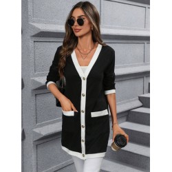 Women' S Long-sleeved, Pocketed, Button-front Modal Jacket , 30708