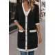 Kadın Uzun Kollu Cepli önden Düğmeli Uzun Modal Ceket , 30708