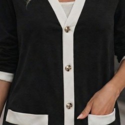 Kadın Uzun Kollu Cepli önden Düğmeli Uzun Modal Ceket , 30708