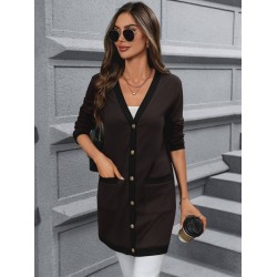 Women' S Long-sleeved, Pocketed, Button-front Modal Jacket , 30707