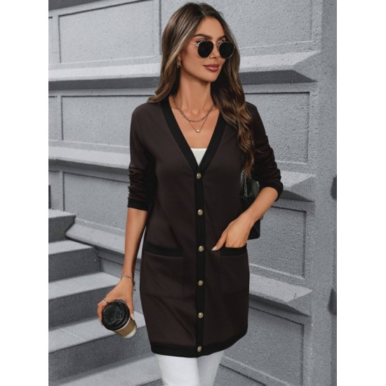 Kadın Uzun Kollu Cepli önden Düğmeli Uzun Modal Ceket , 30707 Kadın Uzun Kollu Cepli önden Düğmeli Uzun Modal Ceket , 30707