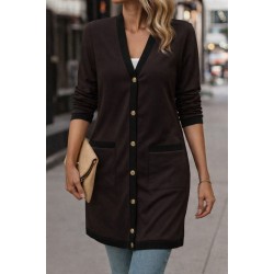 Women' S Long-sleeved, Pocketed, Button-front Modal Jacket , 30707