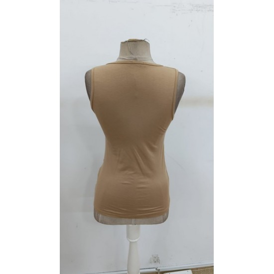 Kadın Askılı Kruvaze Yakalı Yandan Düğmeli Vizon Viskon Bluz , 30726