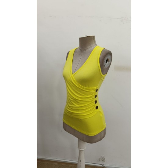 Kadın Askılı Kruvaze Yakalı Yandan Düğmeli Viskon Bluz , 30725