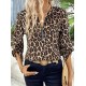 Kadın Uzun Kollu önden Fermuarlı Leopar Desenli Modal Bluz , 30723 Kadın Uzun Kollu önden Fermuarlı Leopar Desenli Modal Bluz , 30723