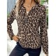 Kadın Uzun Kollu önden Fermuarlı Leopar Desenli Modal Bluz , 30723 Kadın Uzun Kollu önden Fermuarlı Leopar Desenli Modal Bluz , 30723