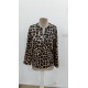 Kadın Uzun Kollu önden Fermuarlı Leopar Desenli Modal Bluz , 30723 Kadın Uzun Kollu önden Fermuarlı Leopar Desenli Modal Bluz , 30723