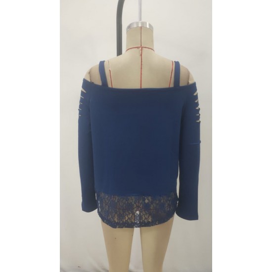 Kadın Uzun Lazer Kesik Detaylı Askılı Viskon Iki Iplik Bluz , 30740