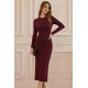 Kadın Uzun Kollu Bisiklet Yaka Taşlı Midi Kadife Elbise , 30732 Kadın Uzun Kollu Bisiklet Yaka Taşlı Midi Kadife Elbise , 30732