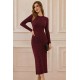 Kadın Uzun Kollu Bisiklet Yaka Taşlı Midi Kadife Elbise , 30732 Kadın Uzun Kollu Bisiklet Yaka Taşlı Midi Kadife Elbise , 30732
