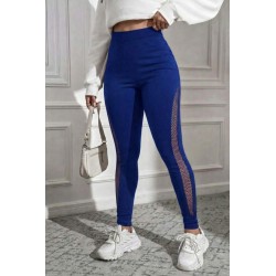 Kadın Yüksek Bel File Detaylı Dar Kesim Viskon Iki Iplik Pantolon, 30748