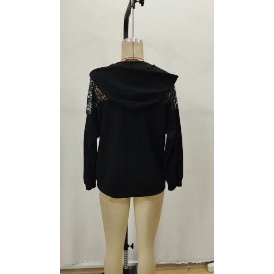 Kadın Uzun Kollu Kapşonlu Bağcıklı Dantelli Viskon Iki Iplik Bluz , 30813 Kadın Uzun Kollu Kapşonlu Bağcıklı Dantelli Viskon Iki Iplik Bluz , 30813