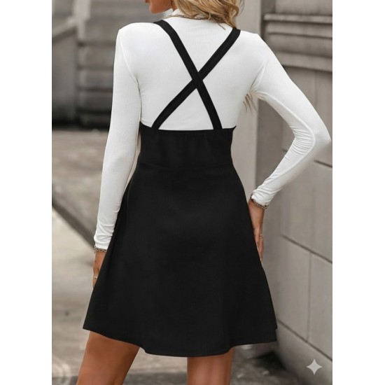 Kadın Askılı Düğmeli Mini Süet Elbise, 30809 Kadın Askılı Düğmeli Mini Süet Elbise, 30809