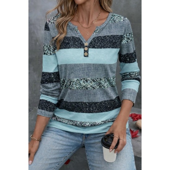 Kadın Uzun Kollu Yakadan Düğmeli çizgili Desenli Süprem Bluz , 30796 Kadın Uzun Kollu Yakadan Düğmeli çizgili Desenli Süprem Bluz , 30796