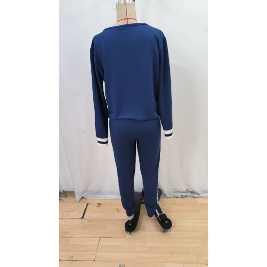 Kadın Uzun Kollu V Yakalı Ribanalı Viskon Iki Iplik Bluz Ve Pantolon Ikili Takım, 30790