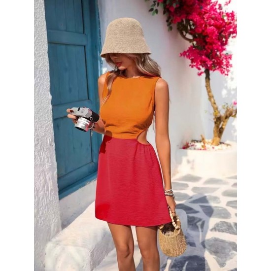 Kadın Askılı Bisiklet Yaka Yandan Açık Mini Aerobin Elbise , 30814 Kadın Askılı Bisiklet Yaka Yandan Açık Mini Aerobin Elbise , 30814