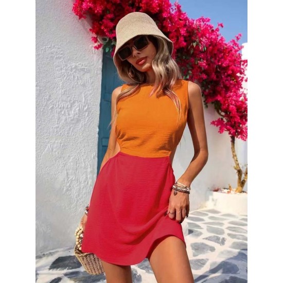 Kadın Askılı Bisiklet Yaka Yandan Açık Mini Aerobin Elbise , 30814 Kadın Askılı Bisiklet Yaka Yandan Açık Mini Aerobin Elbise , 30814