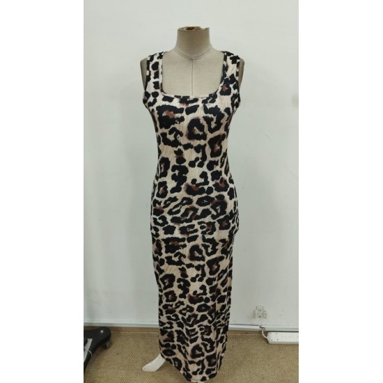 Kadın Askılı Yuvarlak Yakalı Yandan Yırtmaçlı Uzun Dalgıç Elbise , 30826