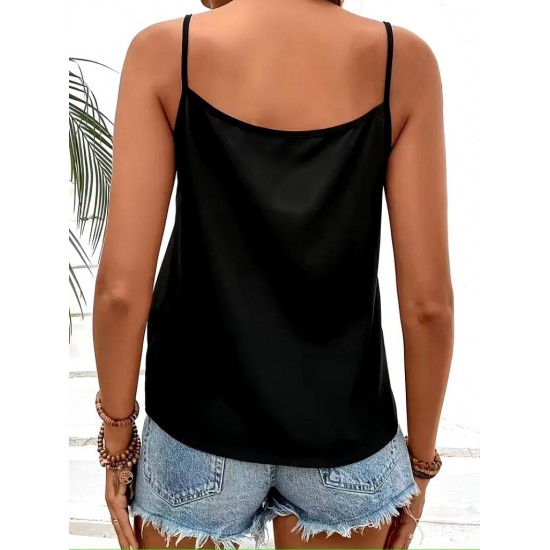 Kadın Ip Askılı V Yakalı Pulpayet Detaylı Sandy Gümüş Bluz , 30824