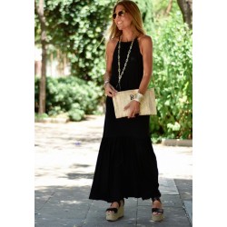 Maxi Boy Eteği Volanlı Viskon Elbise, 4232