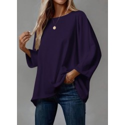 Kadın Truvakar Kollu Bisiklet Yaka Viskon Bluz , 30861