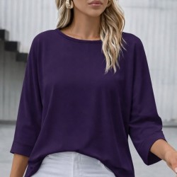 Kadın Truvakar Kollu Bisiklet Yaka Viskon Bluz , 30861