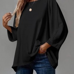 Kadın Truvakar Kollu Bisiklet Yaka Viskon Bluz , 30860