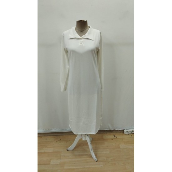 Kadın Uzun Kollu Yakalı Yandan Yırtmaçlı Midi Modal Elbise , 30859