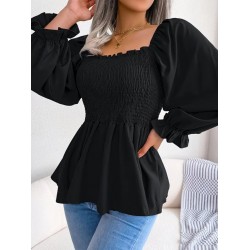 Kadın Uzun Kollu Geometrik Yakalı Gipe Detaylı Krep Bluz , 30853 Kadın Uzun Kollu Geometrik Yakalı Gipe Detaylı Krep Bluz , 30853