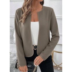 Women' S Long-sleeved, Open-front Scuba Short Mink Jacket, 30847