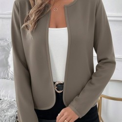 Kadın Uzun Kollu önü Açık Dalgıç Kısa Vizon Ceket, 30847 Kadın Uzun Kollu önü Açık Dalgıç Kısa Vizon Ceket, 30847